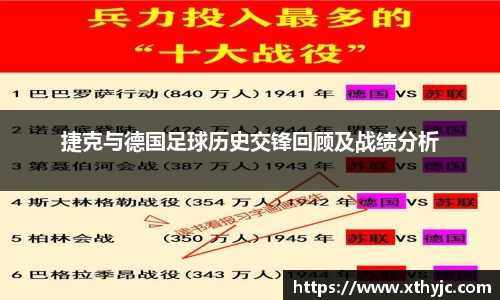 捷克与德国足球历史交锋回顾及战绩分析